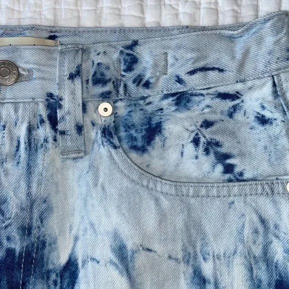 Brand New w Tags! MADEWELL Rigid Denim A Line Mini Skirt Tie Dye Size 28 - Picture 6 of 9